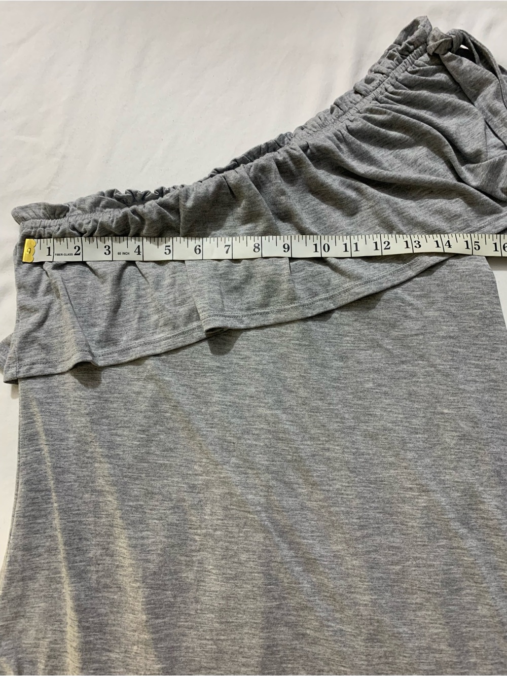 LOFT Grey Off-Shoulder Ruffle Top - Picture 2 of 6